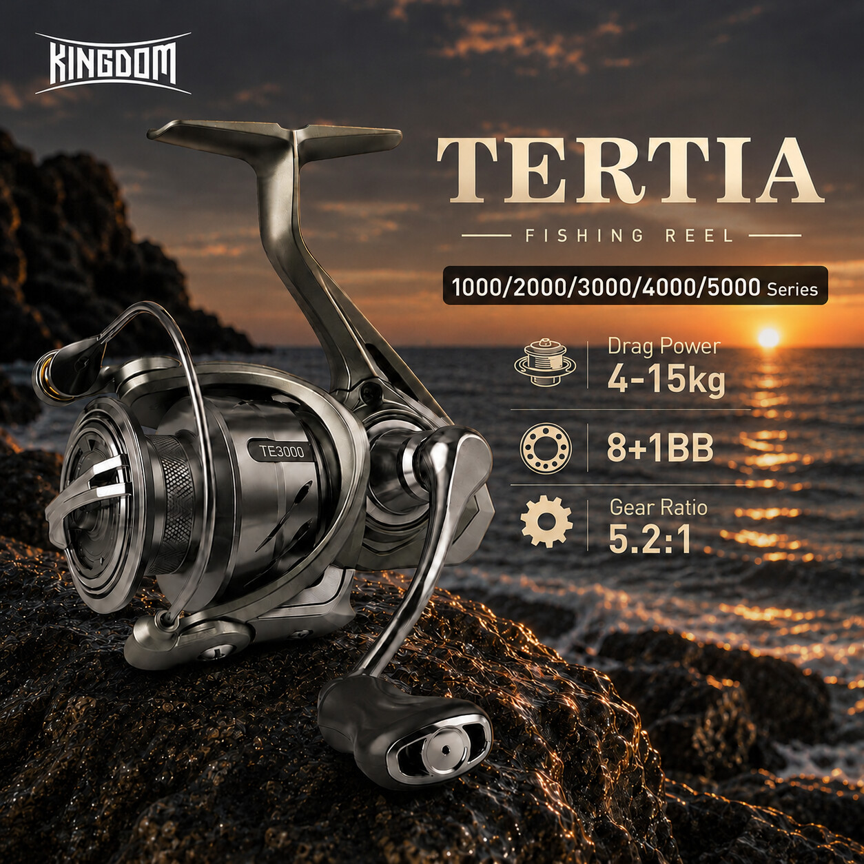 Kastking Reel Zephyr - KINGDOM TERTIA Spinning Fishing Reel 8+1BB