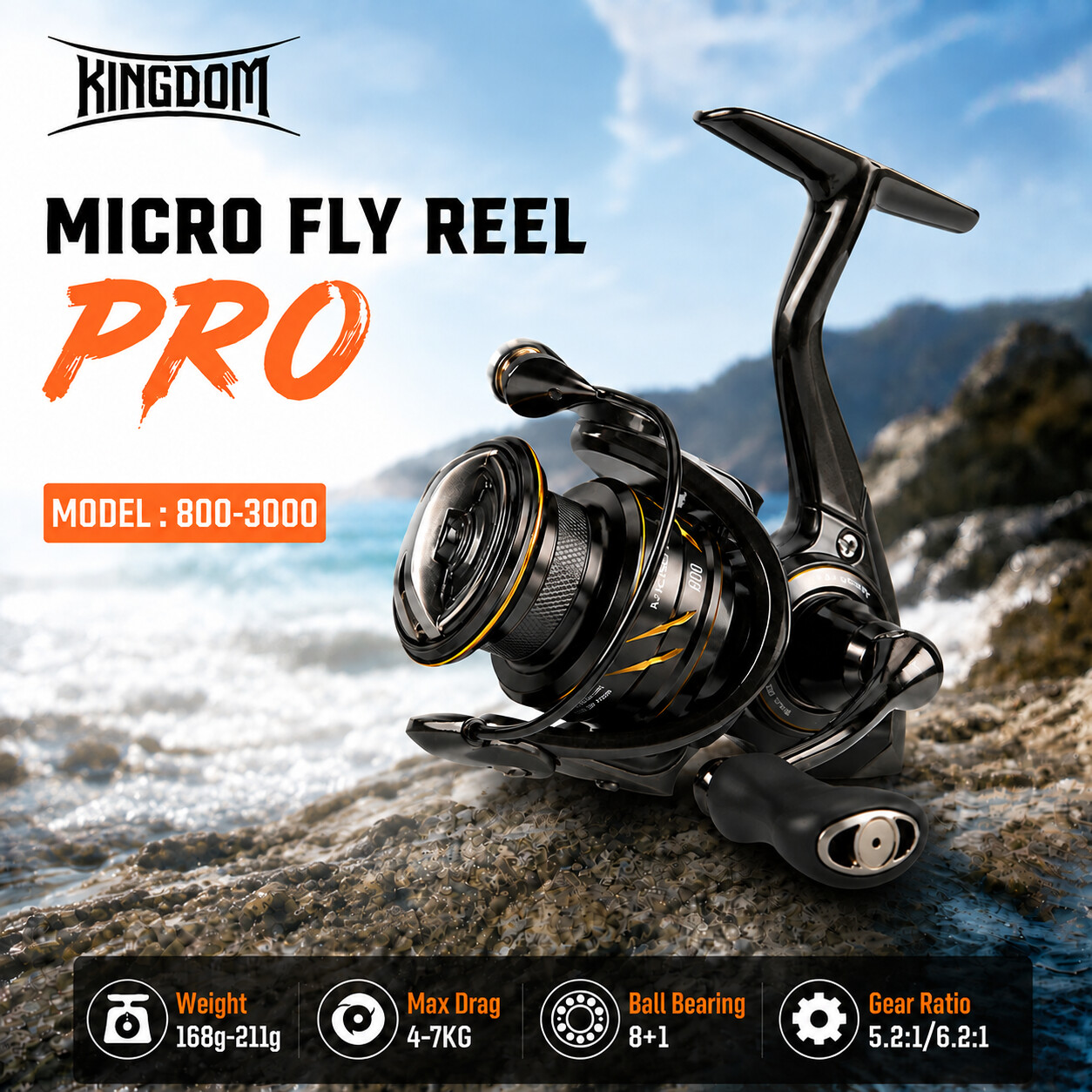 Kingdom Micro Fly Pro Fishing  - огляд і ціна Kastking Reel Zephyr